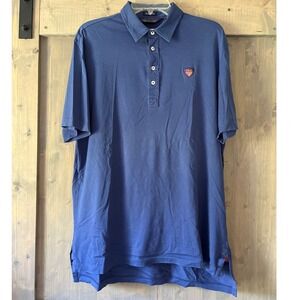 VTG Ralph Lauren Polo Golf Secession Golf Club Polo Shirt Navy‎ Blue Men LG RARE